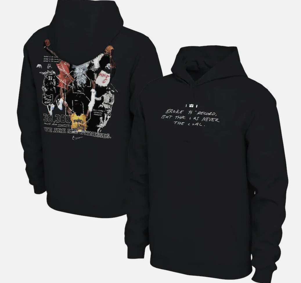 NIKE NBA SCORING RECORD HOODIE - LEBRON JAMES - SIZE MEN'S 2XL