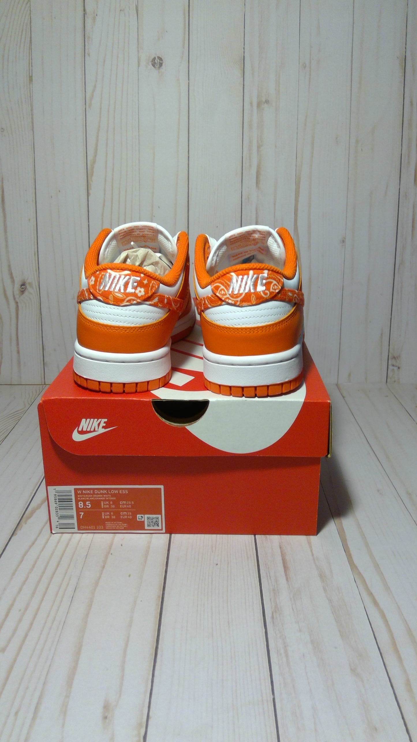 NIKE DUNK LOW ESSENTIAL - PAISLEY PACK ORANGE (WOMEN'S) - SIZE WOMEN'S 8.5