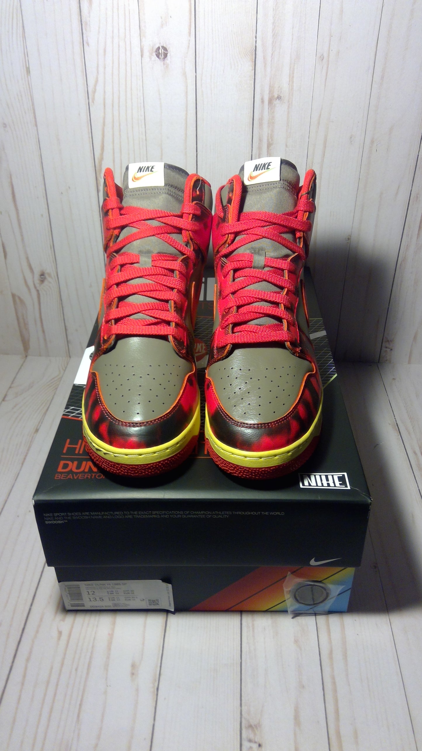 NIKE DUNK HI 1985 - RED ACID WASH - SIZE MEN'S 12