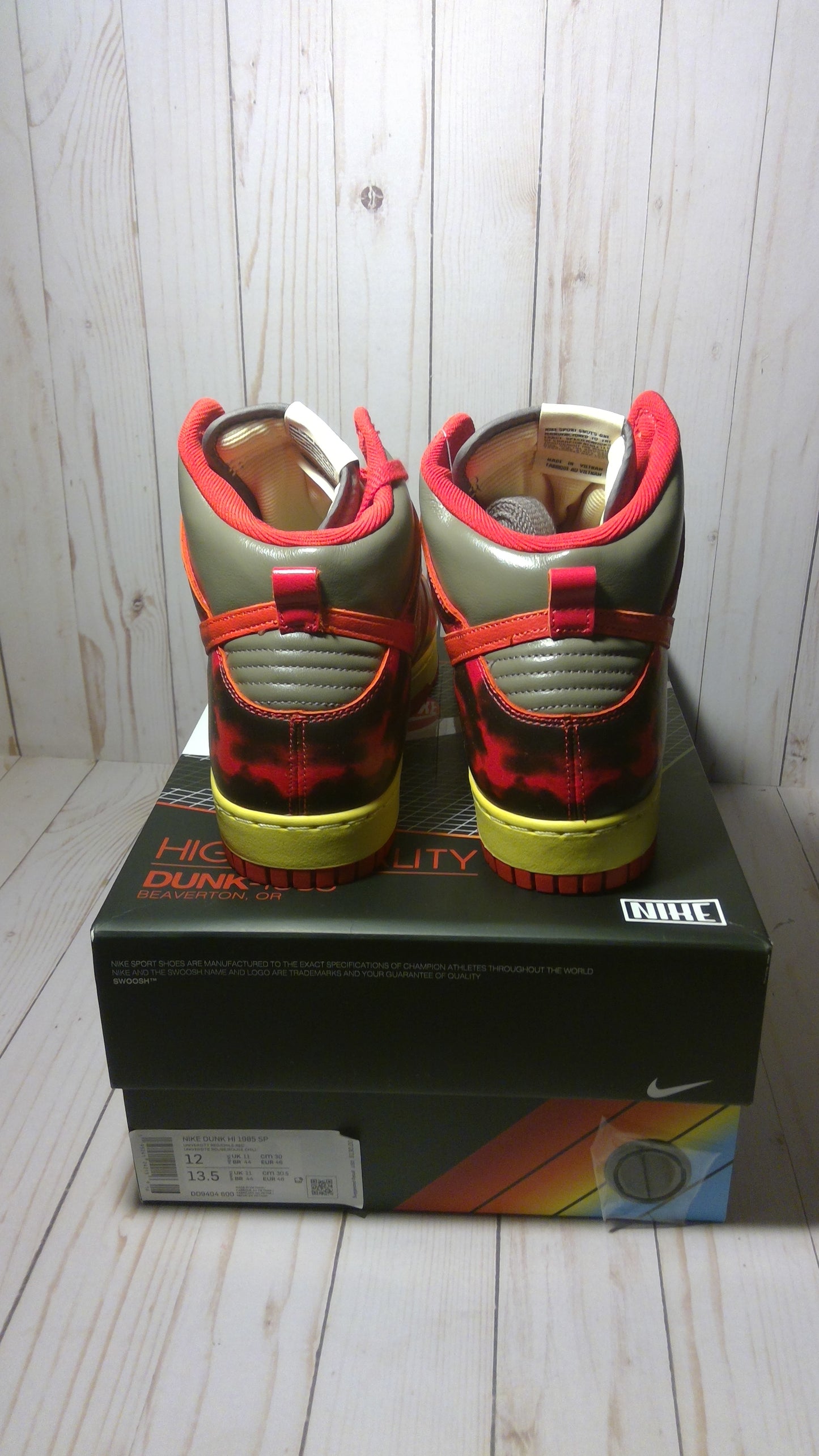 NIKE DUNK HI 1985 - RED ACID WASH - SIZE MEN'S 12