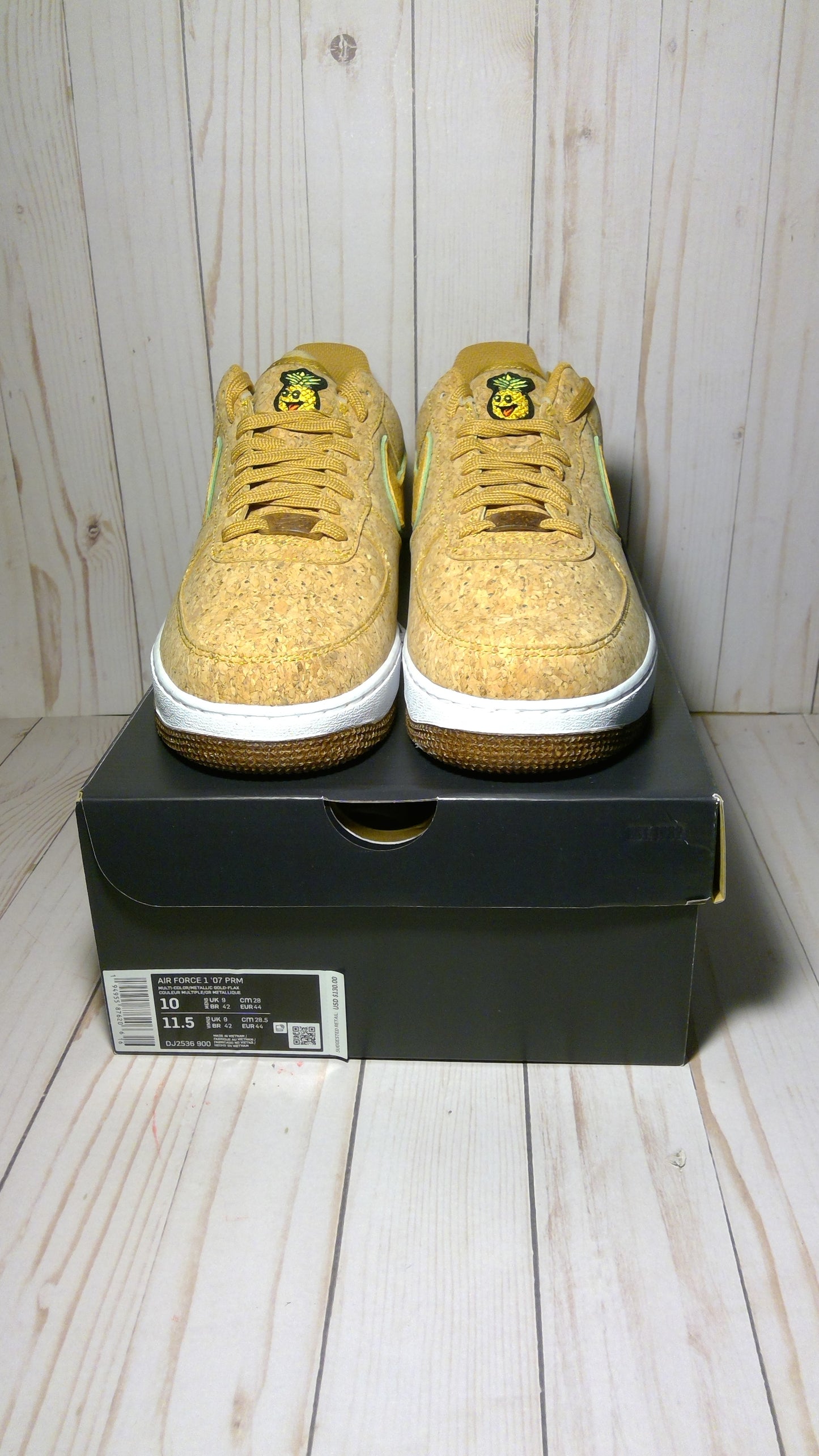 NIKE AIR FORCE 1 LOW 07 - HAPPY PINEAPPLE - SIZE MEN'S 10 / WOMEN'S 11.5