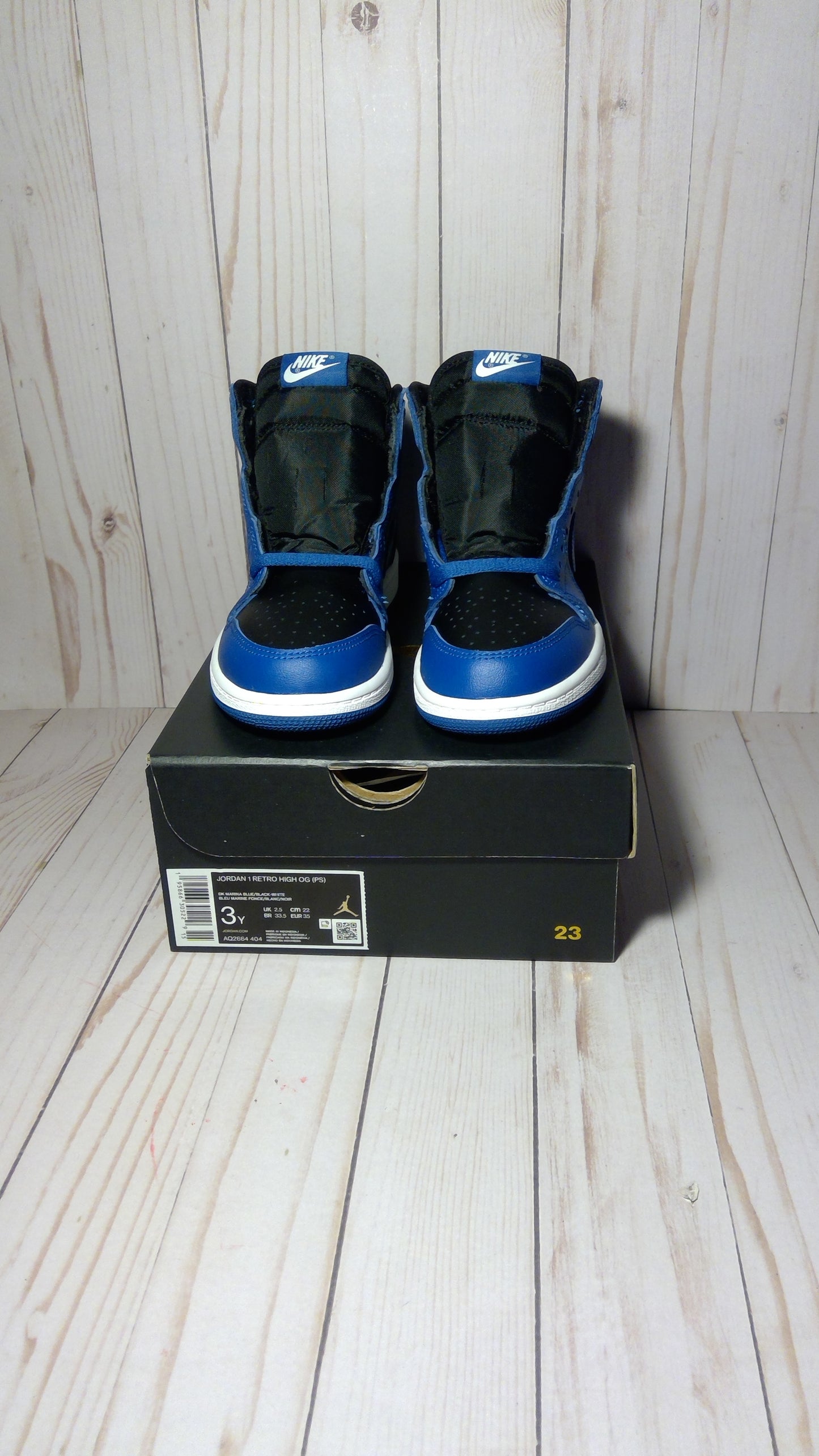 JORDAN 1 RETRO HIGH OG (PS) - DARK MARINA BLUE - SIZE YOUTH 3