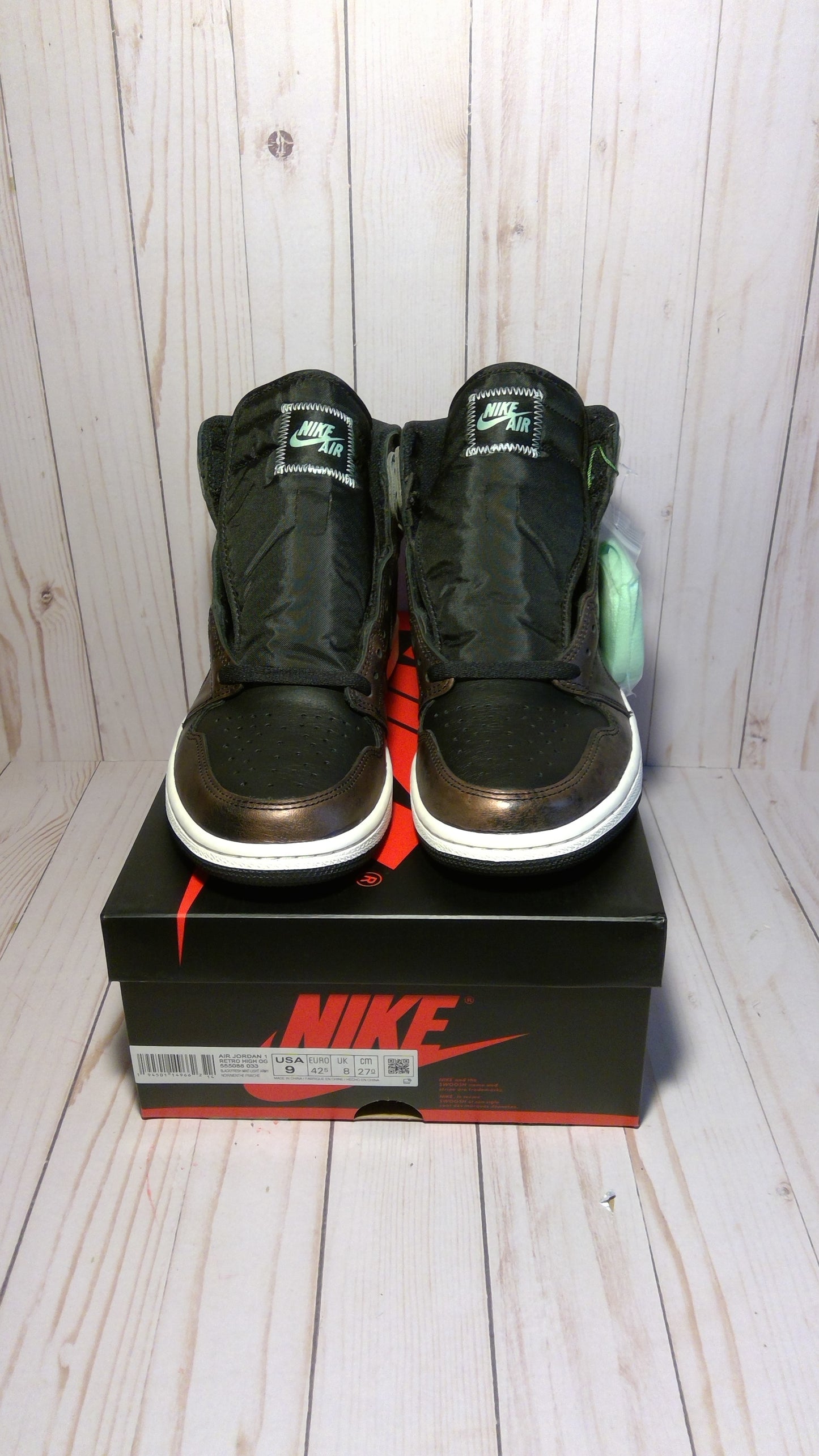 AIR JORDAN 1 RETRO HIGH OG - LIGHT ARMY RUST SHADOW PATINA - SIZE MEN'S 9