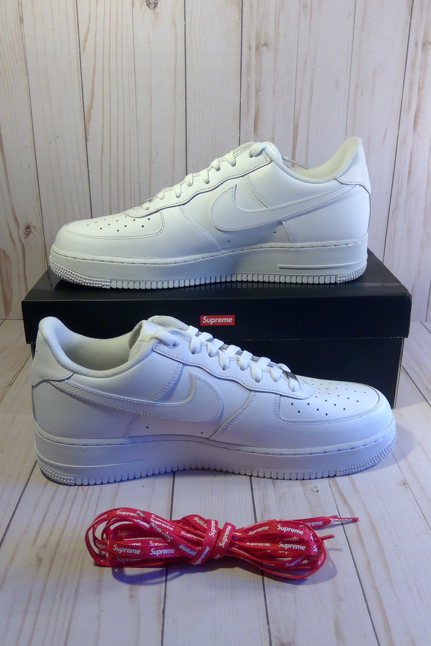 NIKE AIR FORCE 1 LOW - SUPREME WHITE - SIZE MEN'S 12
