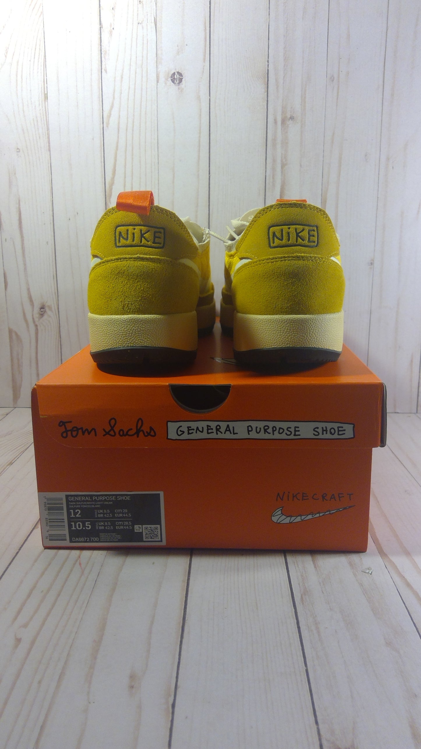 NIKECRAFT GENERAL PURPOSE SHOE - TOM SACHS ARCHIVE DARK SULFUR - WOMEN'S 12 / MEN'S 10.5