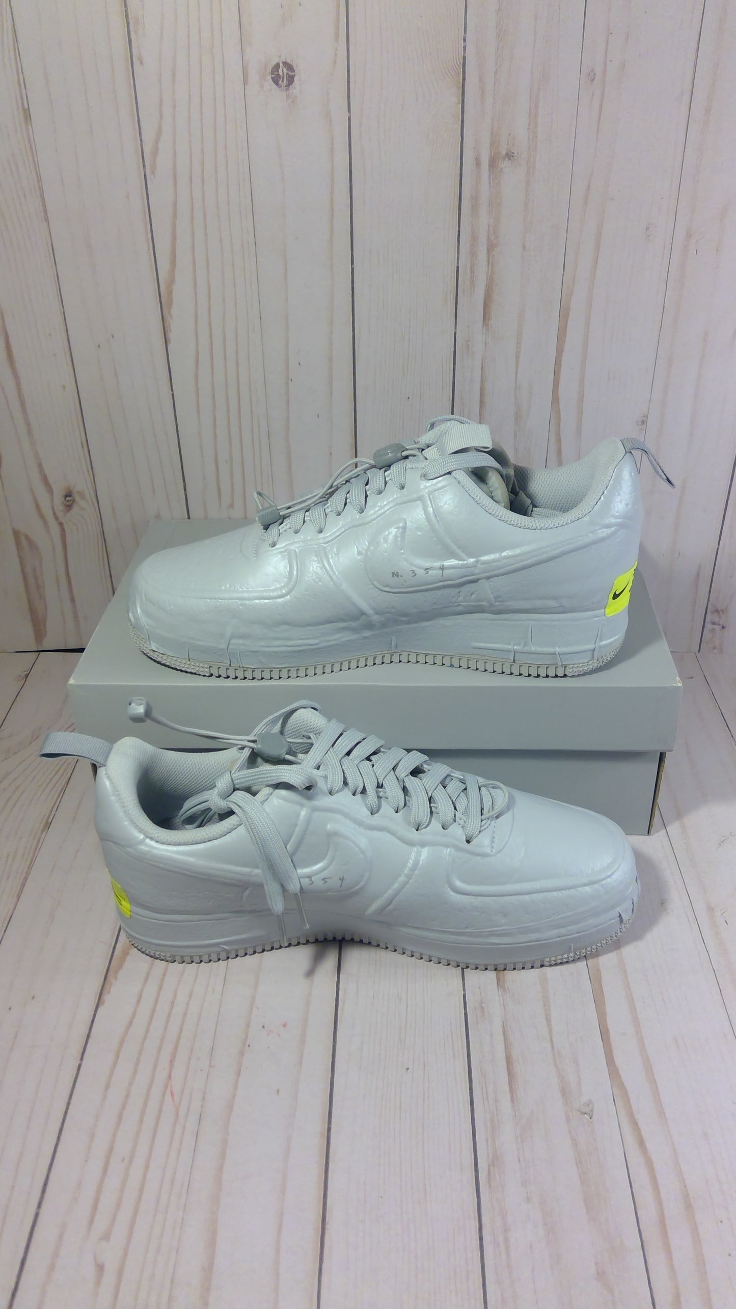 NIKE AIR FORCE 1 LOW EXPERIMENTAL- PURE PLATINUM LIGHT STEEL GREY - SIZE MEN'S 8 / WOMEN'S 9.5