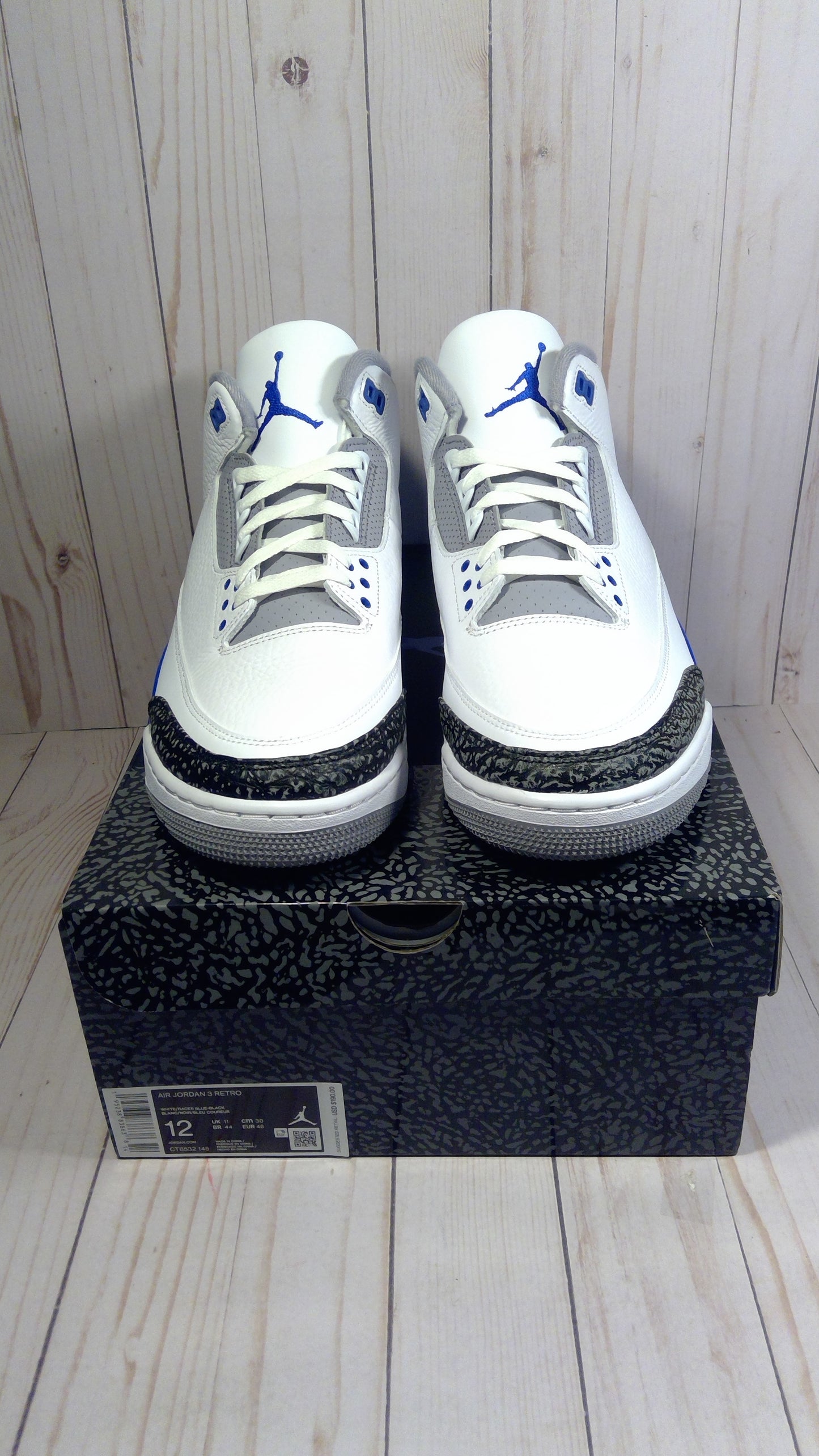 AIR JORDAN 3 RETRO - RACER BLUE - SIZE MEN'S 12