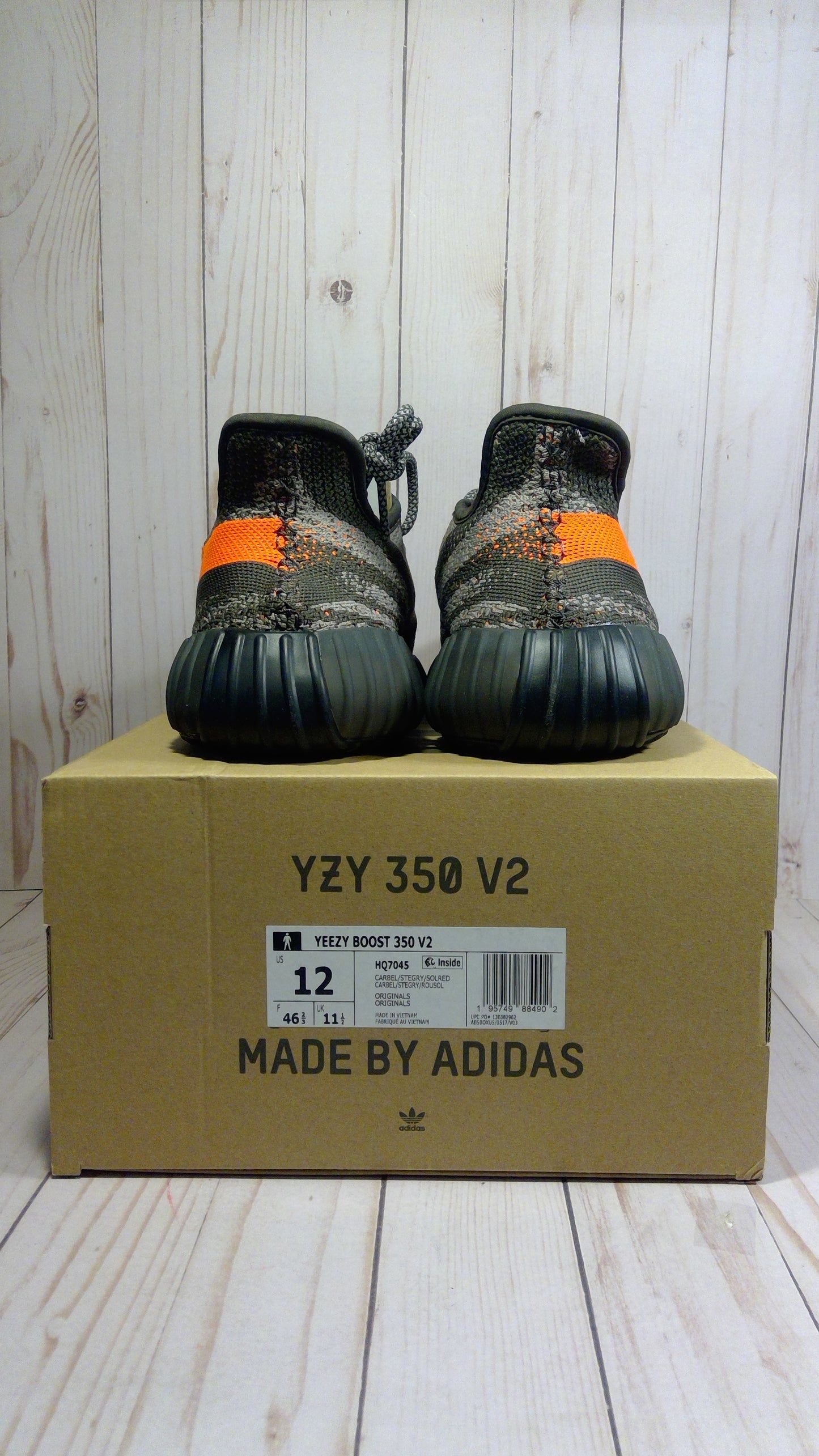 ADIDAS YEEZY BOOST 350 V2 - CARBON BELUGA - SIZE MEN'S 12