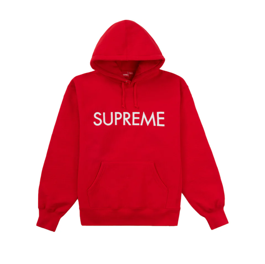 SUPREME CAPITAL HOODED SWEATSHIRT - RED - SIZE MEN'S XXL