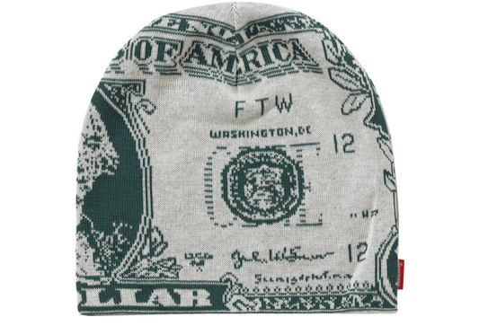 SUPREME DOLLAR BEANIE - WHITE