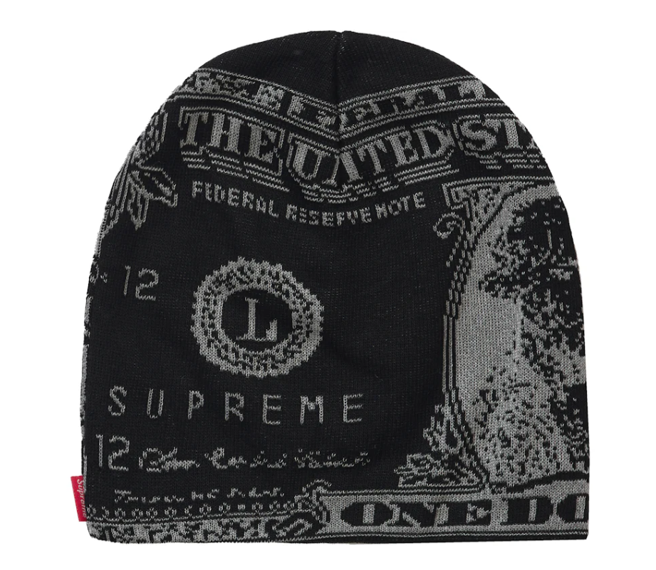 SUPREME DOLLAR BEANIE - BLACK