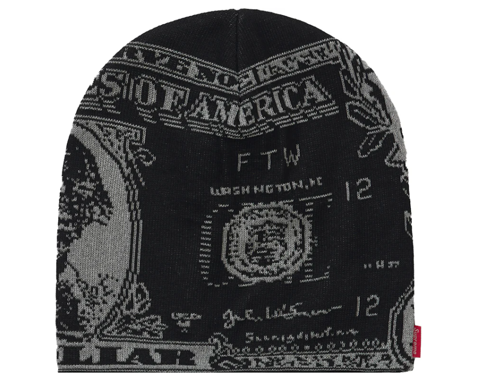 SUPREME DOLLAR BEANIE - BLACK