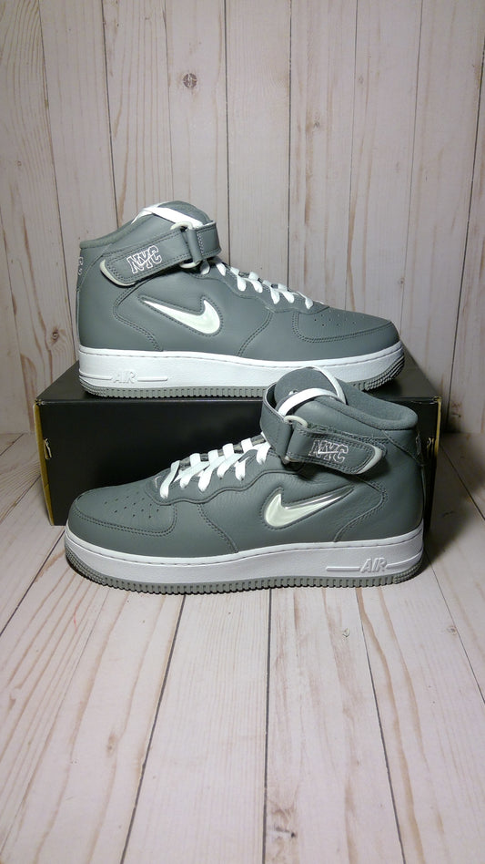 NIKE AIR FORCE 1 MID QS - JEWEL NYC COOL GREY - SIZE MEN'S 9 / WOMEN'S 10.5