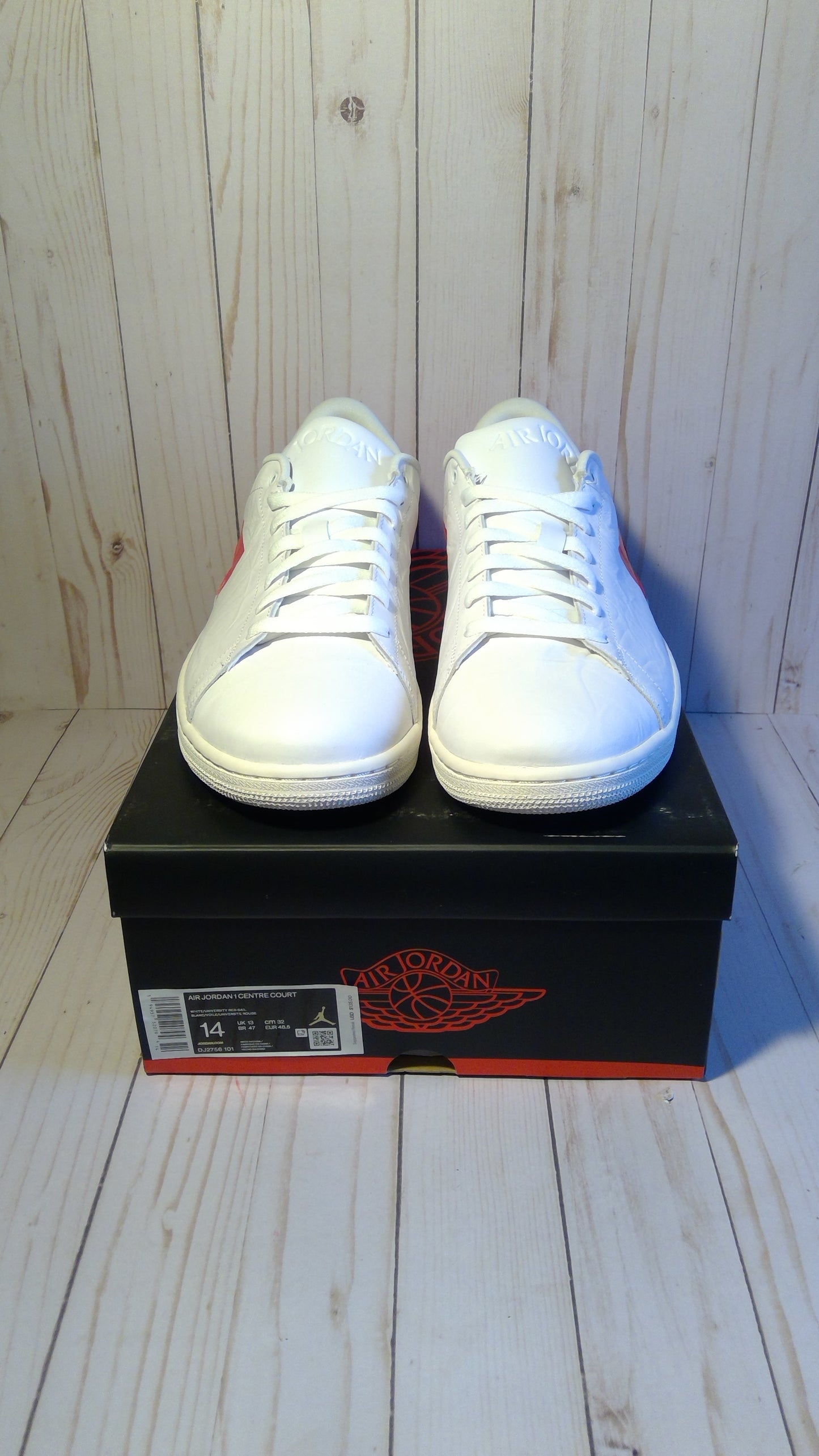 AIR JORDAN 1 CENTRE COURT - WHITE UNIVERSITY RED -SIZE MEN'S 14