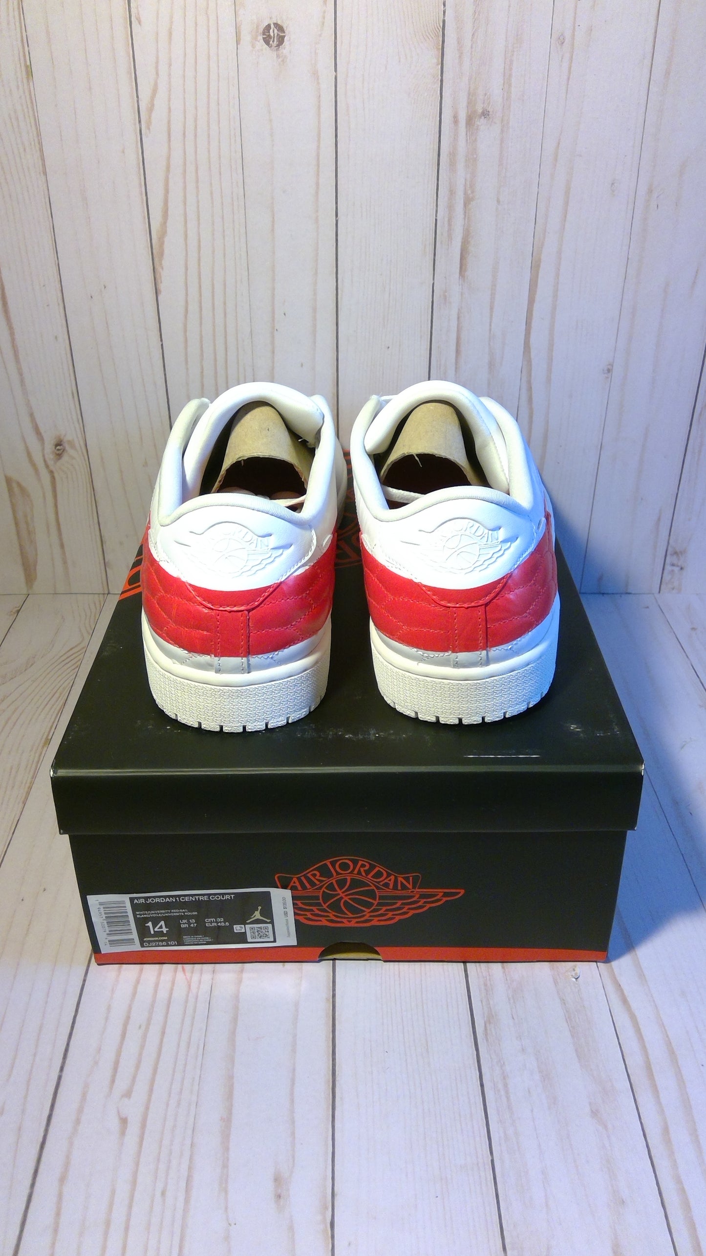 AIR JORDAN 1 CENTRE COURT - WHITE UNIVERSITY RED -SIZE MEN'S 14