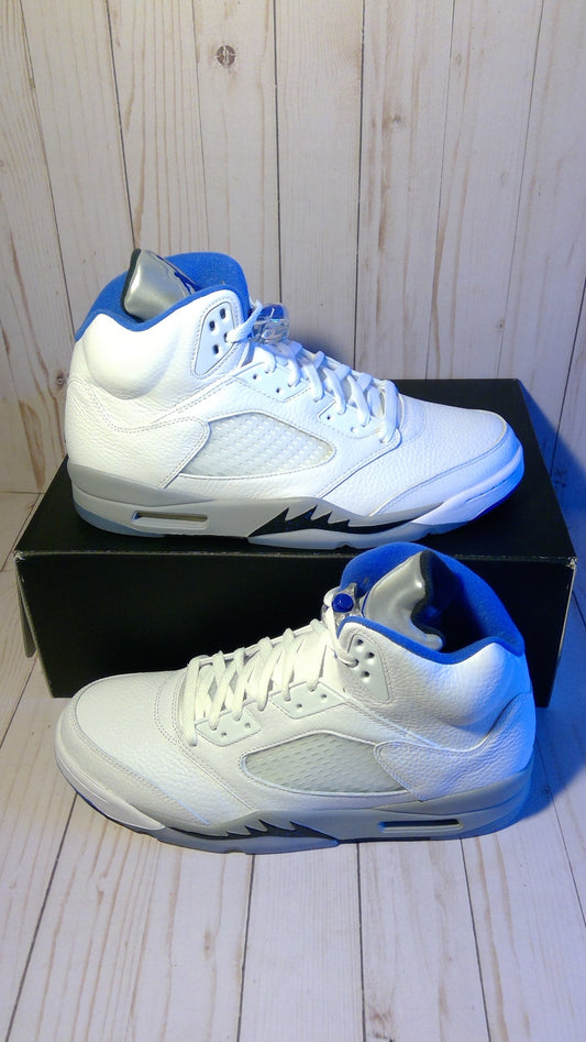 AIR JORDAN 5 RETRO - WHITE STEALTH (2021) - SIZE MEN'S 12