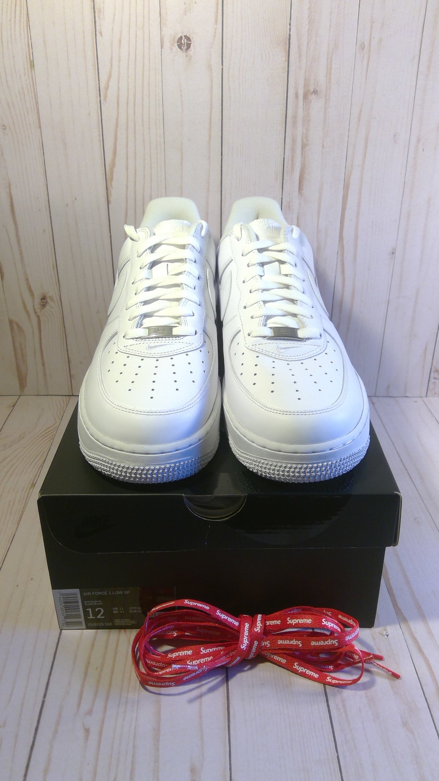 NIKE AIR FORCE 1 LOW - SUPREME WHITE - SIZE MEN'S 12