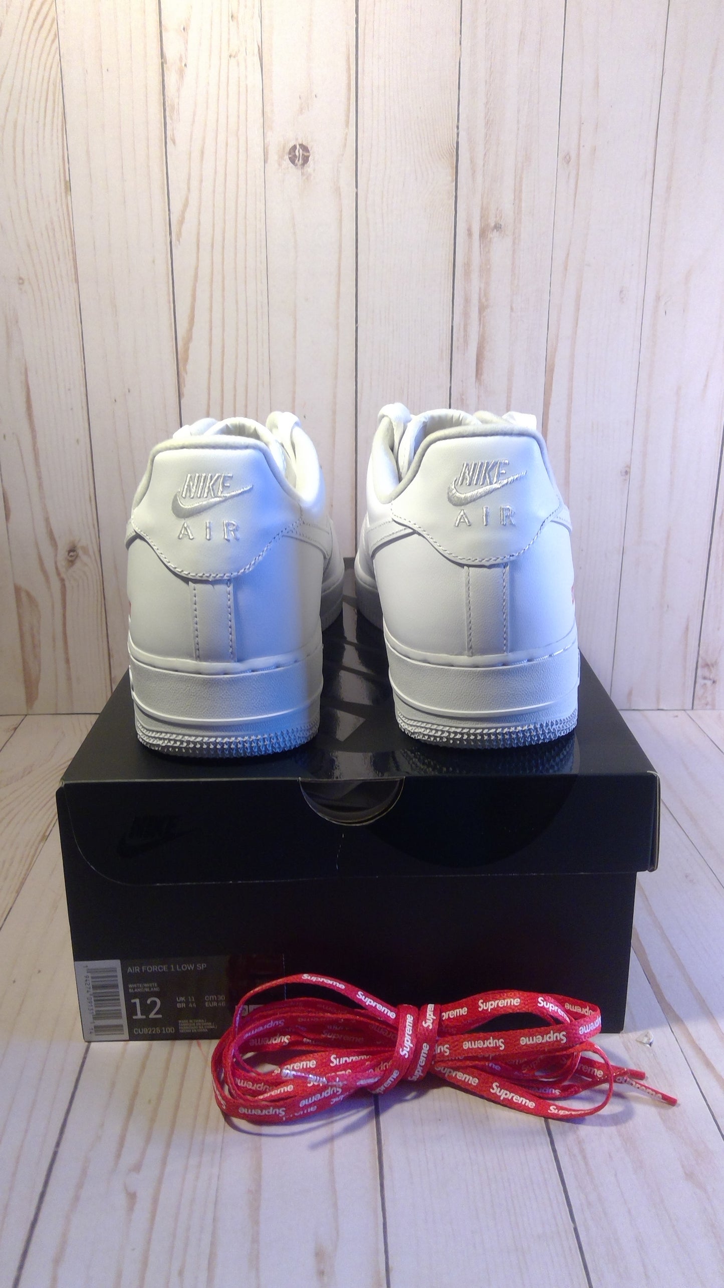 NIKE AIR FORCE 1 LOW - SUPREME WHITE - SIZE MEN'S 12