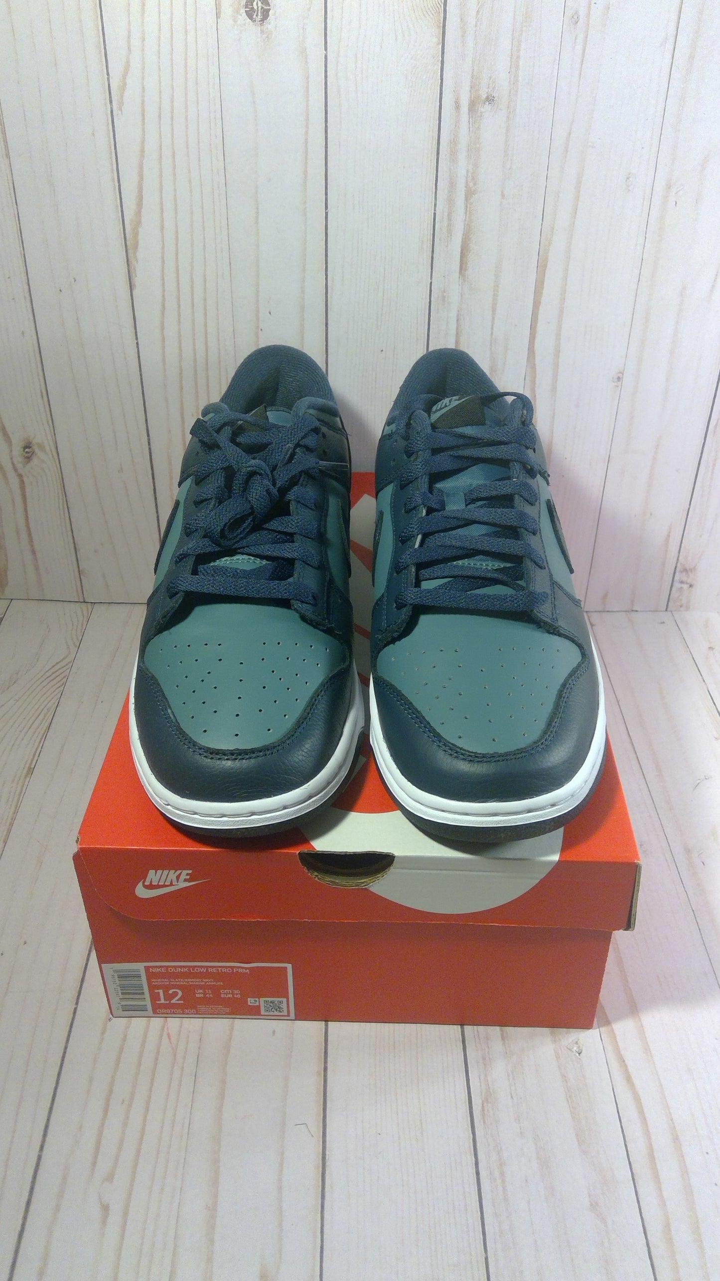 NIKE DUNK LOW RETRO PRM - MINERAL SLATE ARMORY NAVY - SIZE MEN'S 12