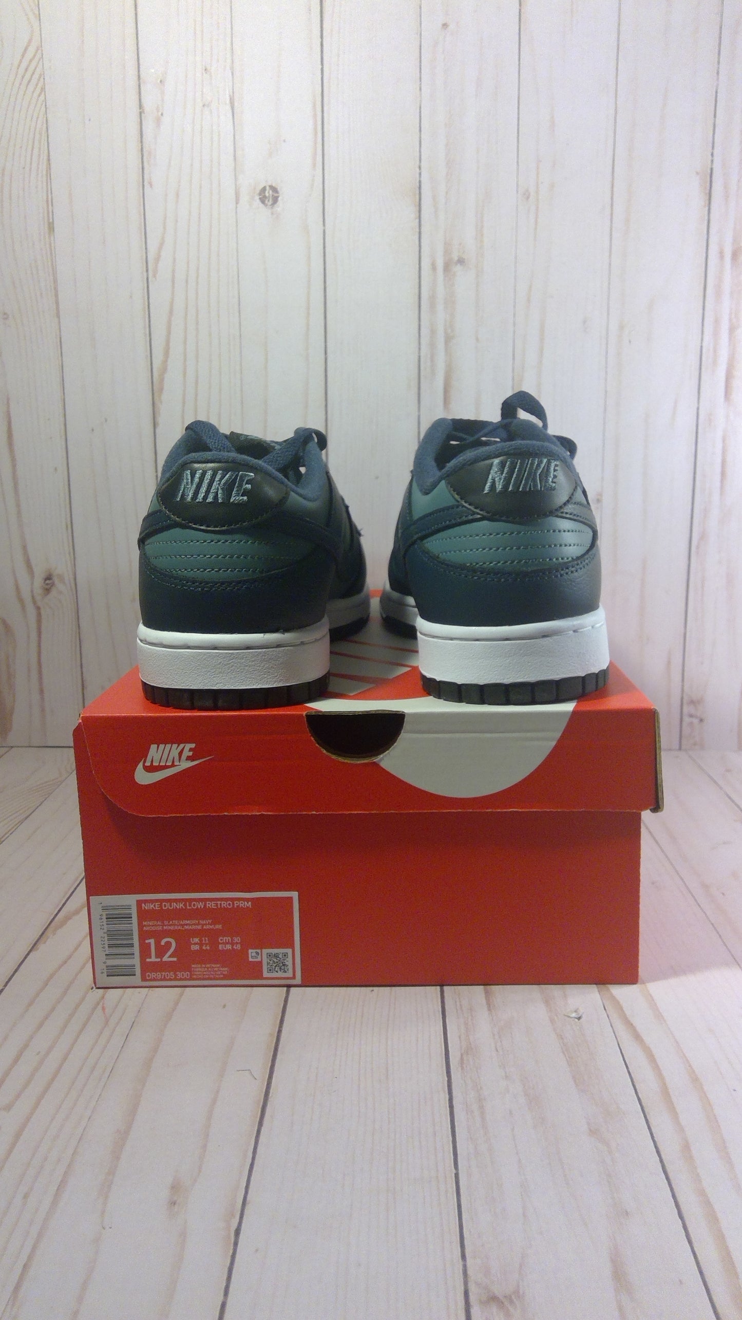 NIKE DUNK LOW RETRO PRM - MINERAL SLATE ARMORY NAVY - SIZE MEN'S 12