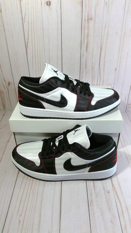 AIR JORDAN 1 LOW SE UTILITY - WHITE BLACK GYM RED (WOMEN'S) - SIZE WOMEN'S 12