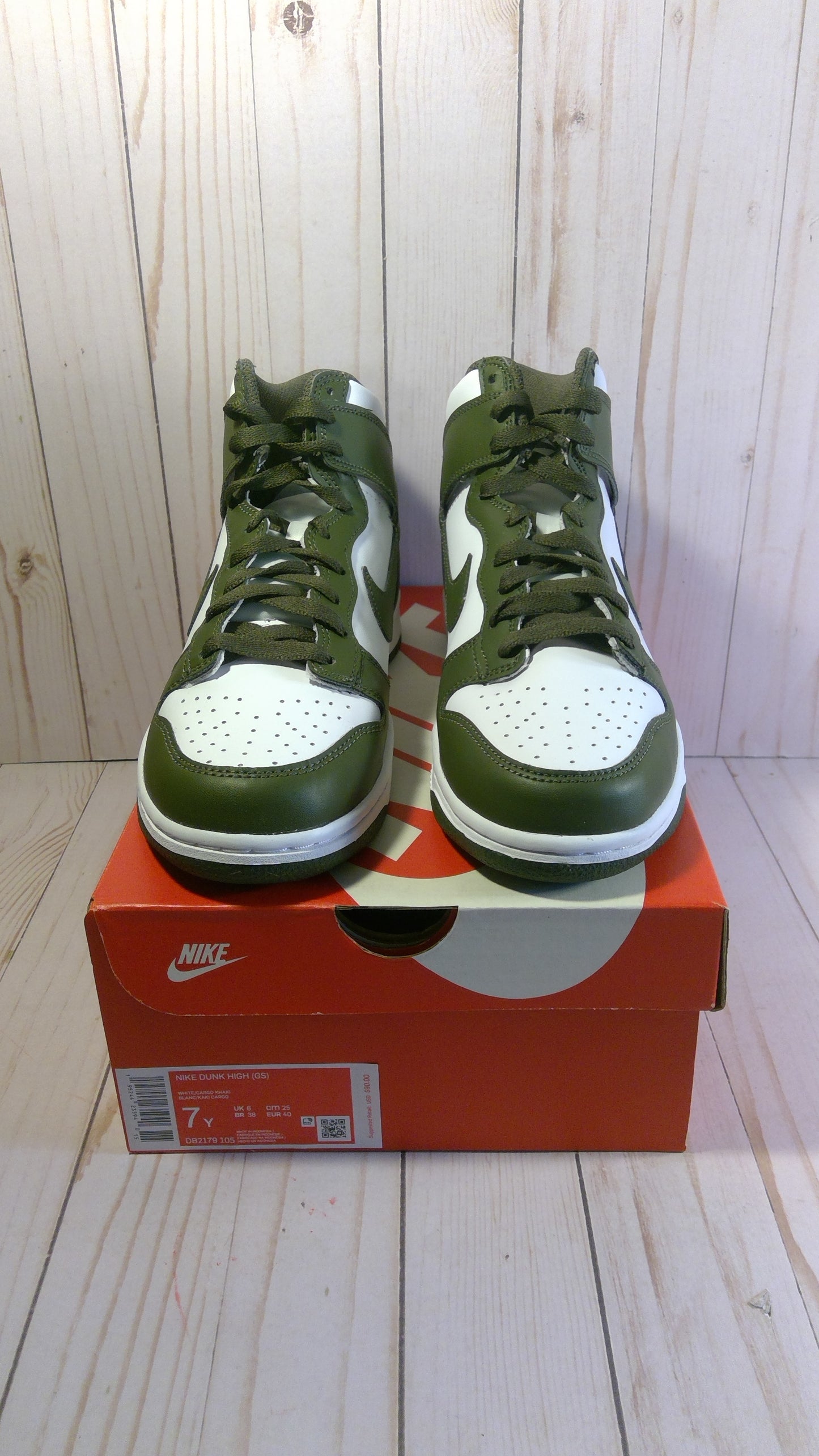 NIKE DUNK HIGH (GS) - CARGO KHAKI - SIZE YOUTH 7