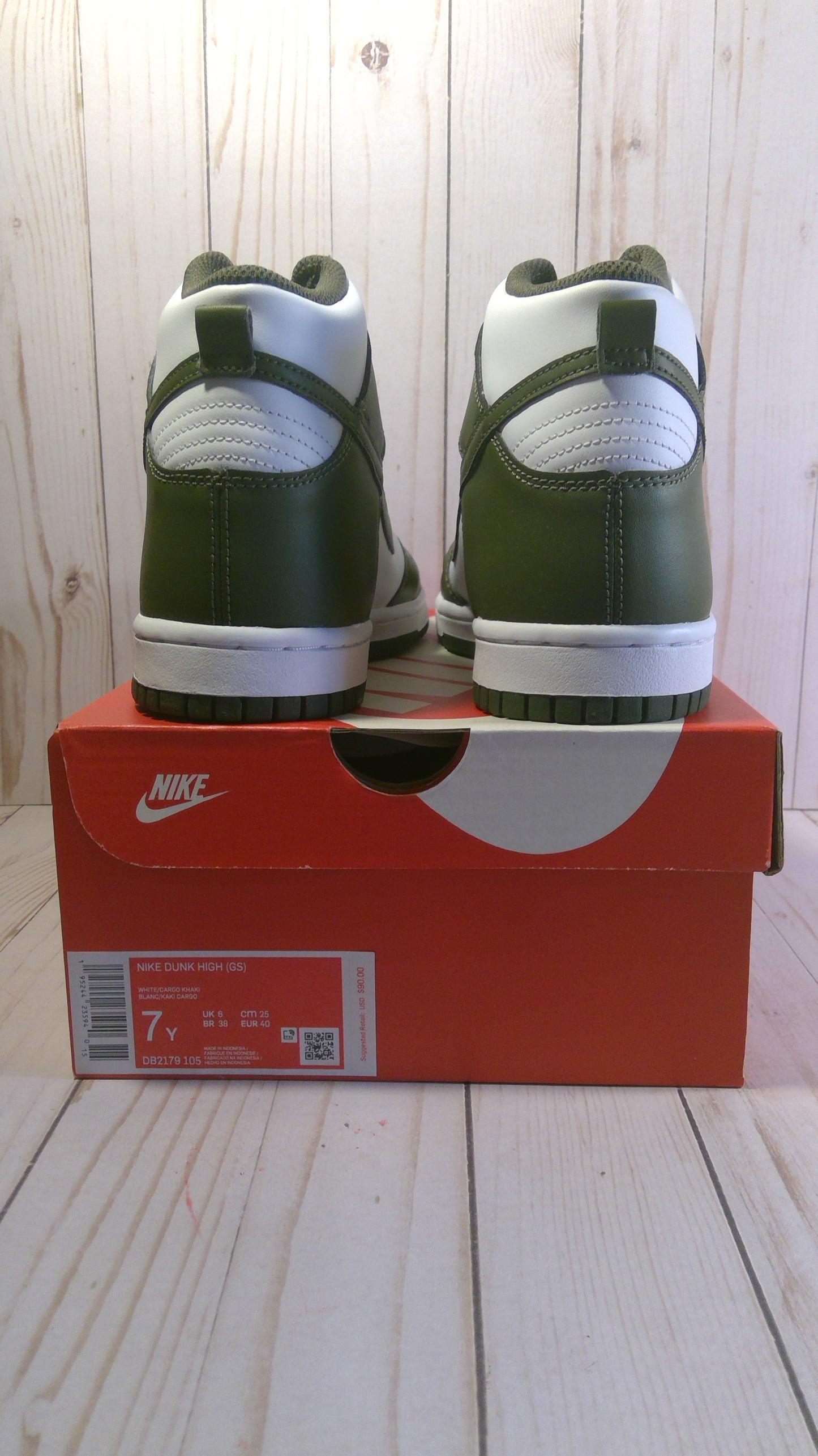 NIKE DUNK HIGH (GS) - CARGO KHAKI - SIZE YOUTH 7