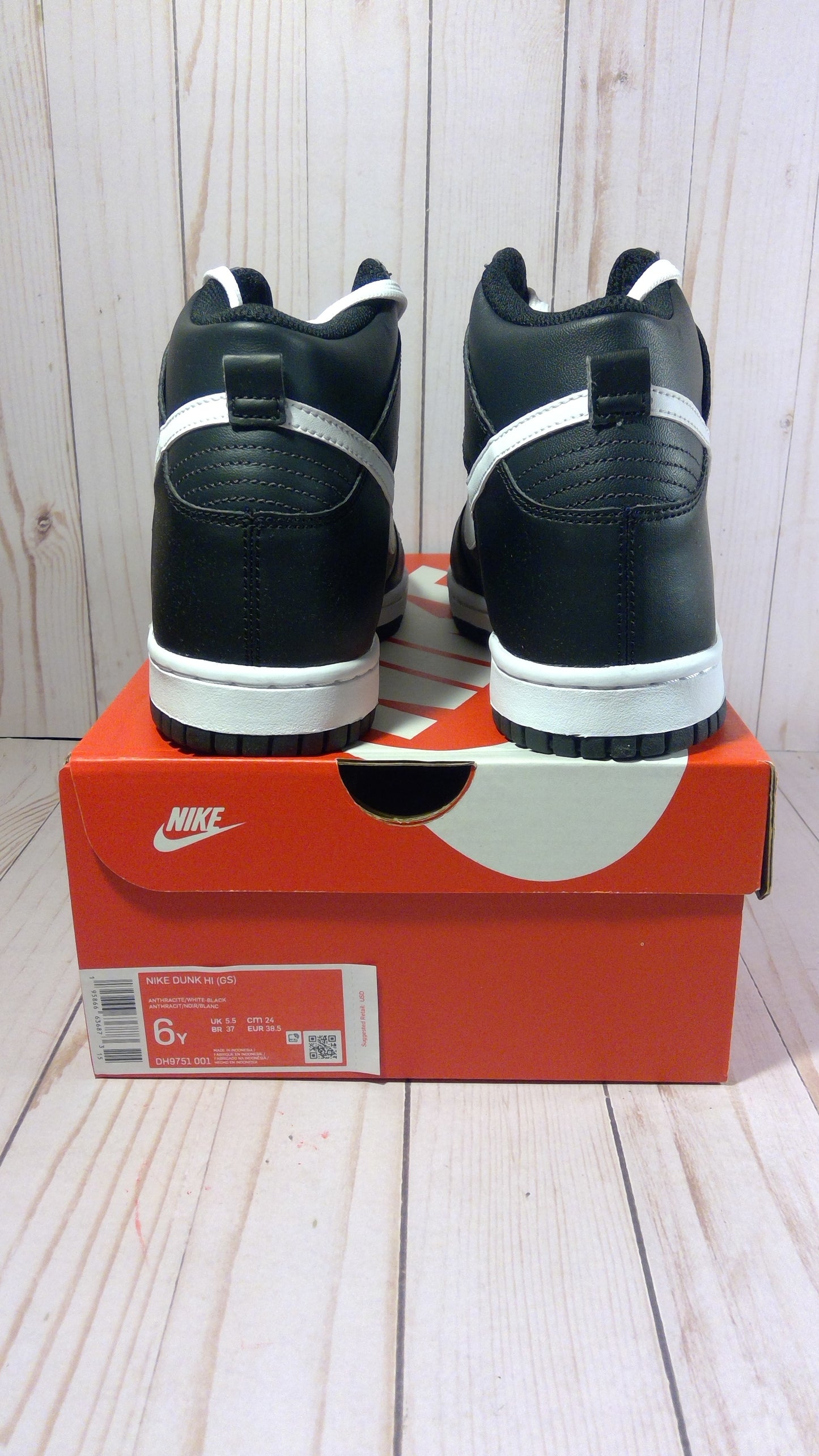 NIKE DUNK HI (GS) - ANTHRACITE WHITE - SIZE YOUTH 6