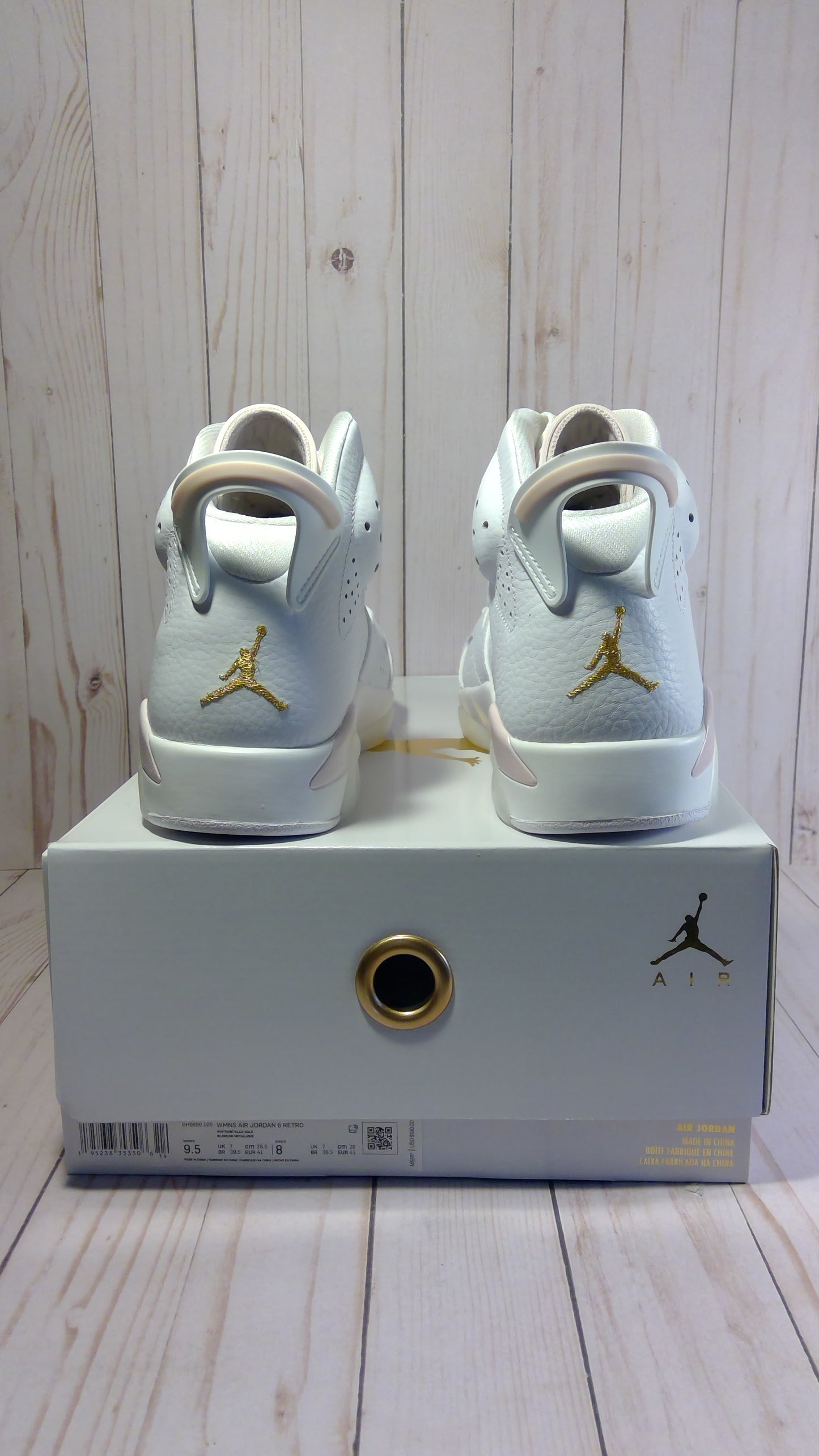 AIR JORDAN 6 RETRO - GOLD HOOPS (WOMEN'S) - SIZE WOMEN'S 9.5 / MEN'S 8