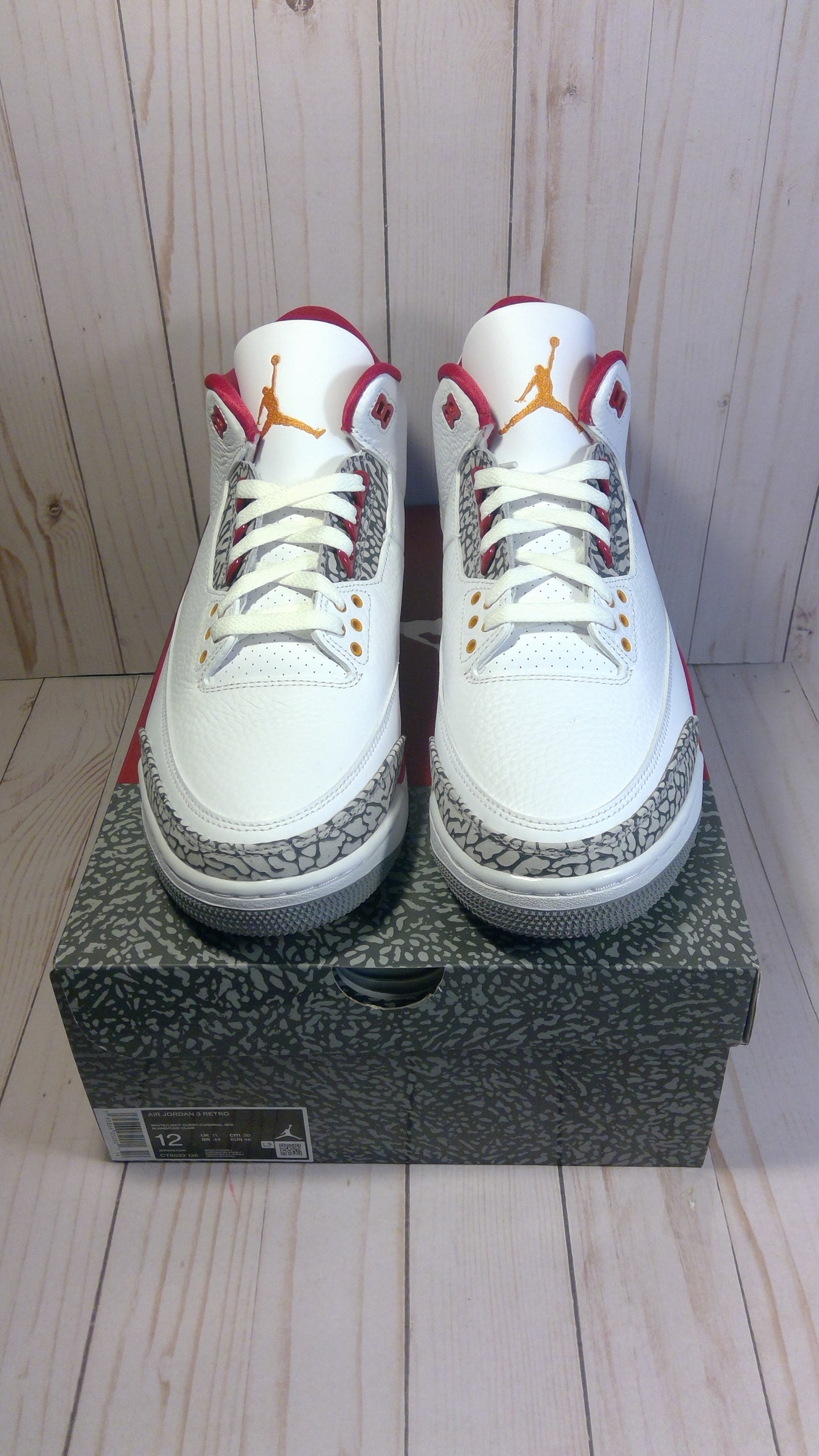 AIR JORDAN 3 RETRO - CARDINAL RED - SIZE MEN'S 12