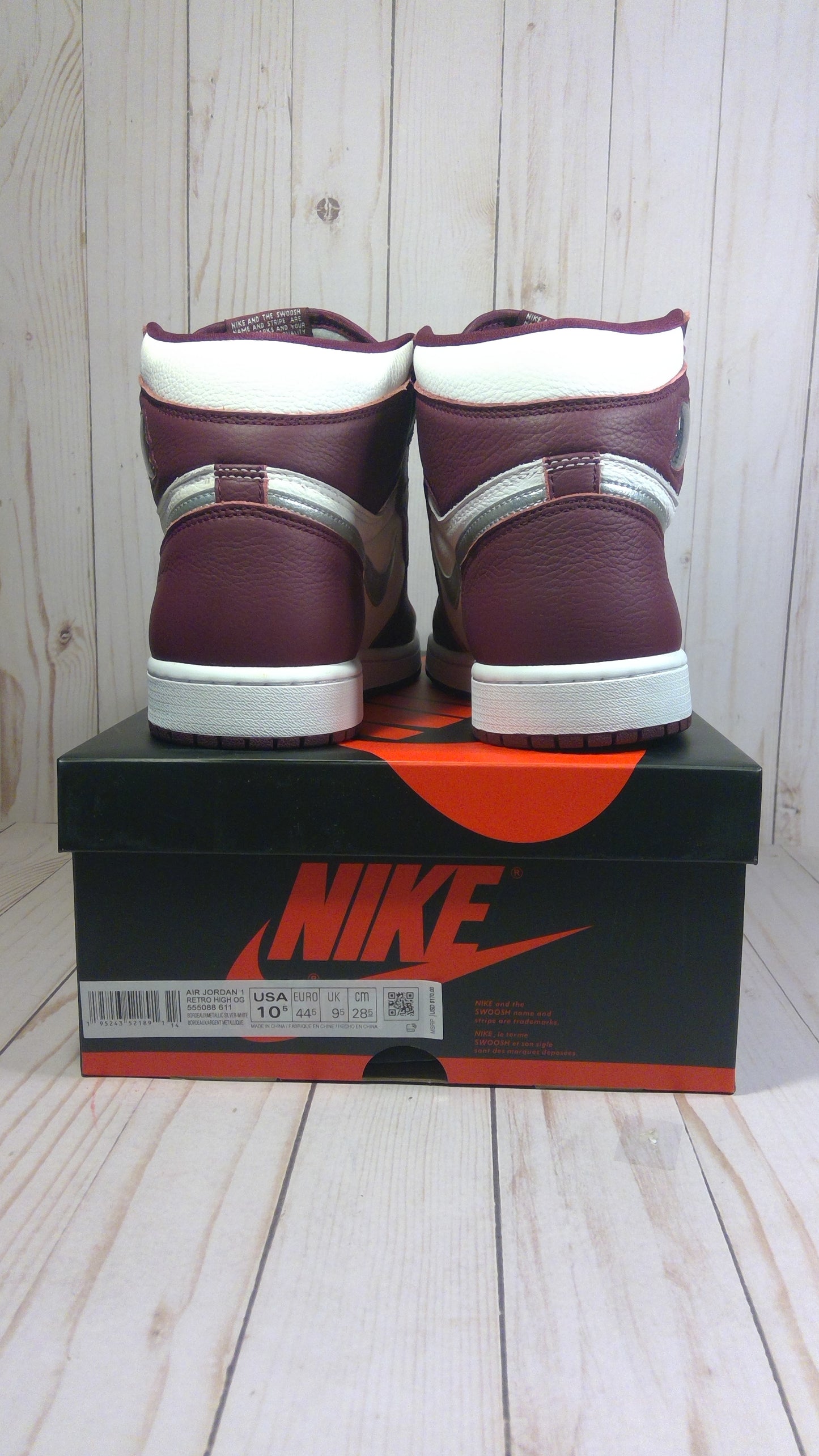 AIR JORDAN 1 RETRO HIGH OG - BORDEAUX - SIZE MEN'S 10.5