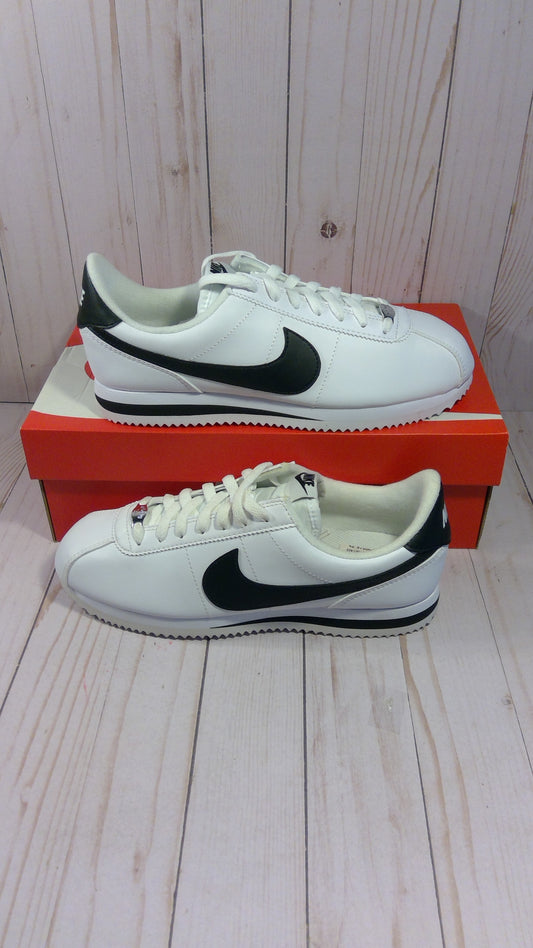 CORTEZ BASIC LEATHER - WHITE BLACK (2017) - SIZE MEN'S 8